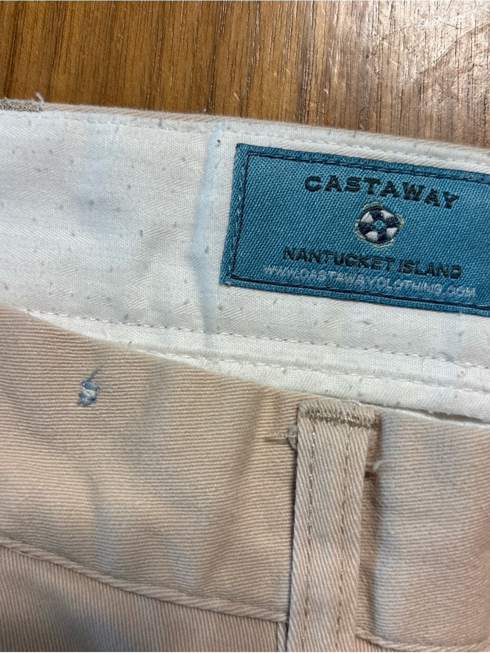 Castaway Nantucket Island Shorts Mens 40/9” Stone Embroidered Cotton Golf Preppy - Picture 3 of 3
